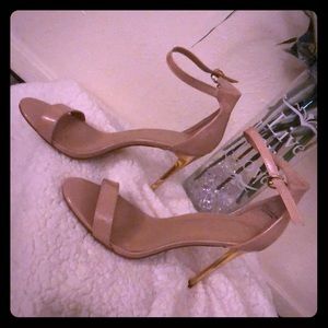 Nude color stiletto high heels